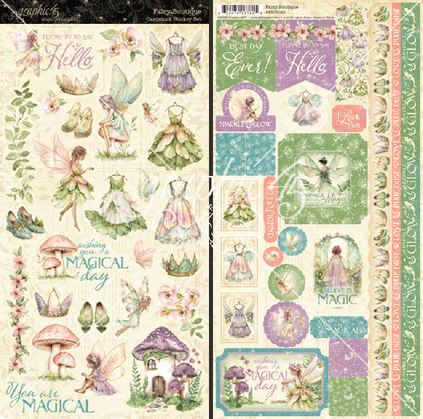 Graphic 45 - Aufkleber "Fairy Boutique" Sticker
