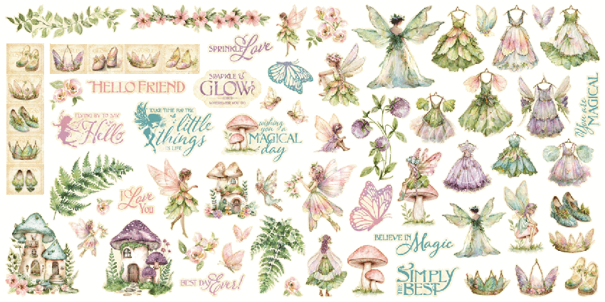 Graphic 45 - Stanzteile "Fairy Boutique" Ephemera