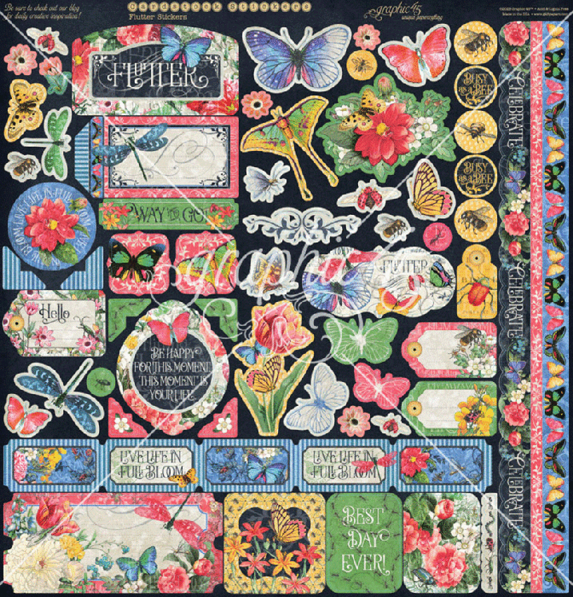 Graphic 45 - Designpapier "Flutter Keepsake "  Deluxe Collectors Edition 12x12 Inch - 16 Bogen