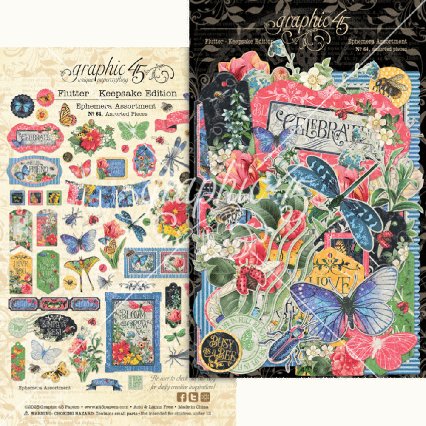 Graphic 45 - Designpapier "Flutter Keepsake "  Deluxe Collectors Edition 12x12 Inch - 16 Bogen