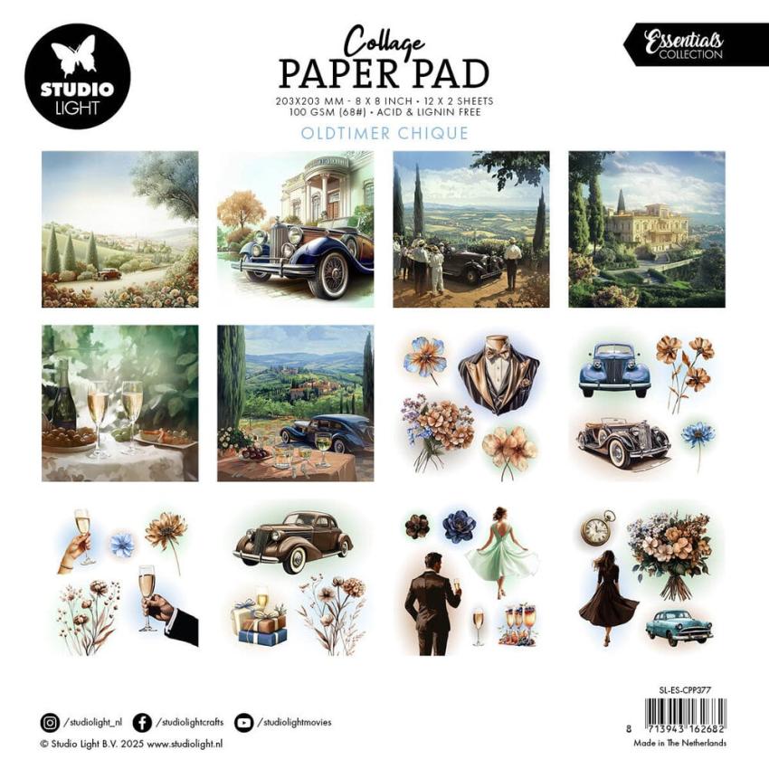 Studio Light - Designpapier "Oldtimer Chique" Paper Pack 8x8 Inch - 24 Bogen