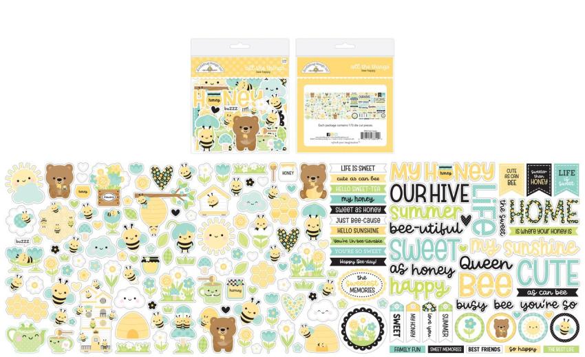 Doodlebug Design - Stanzteile "Bee Happy" Die Cuts All The Things