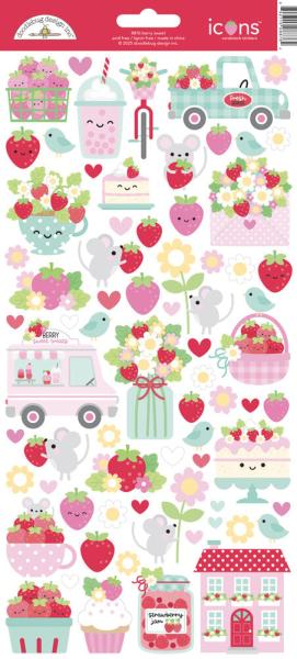Doodlebug Design - Aufkleber "Berry Sweet" Icons Sticker