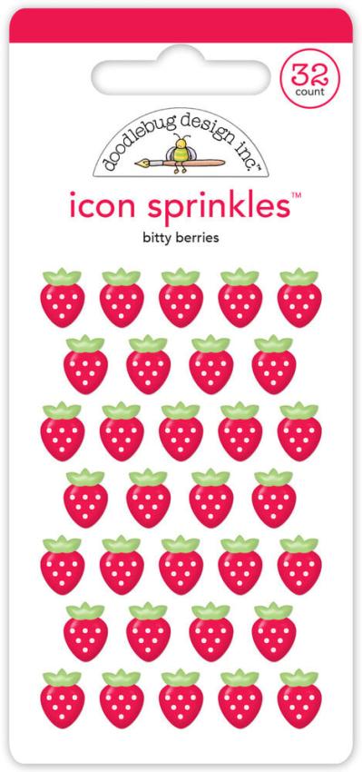 Doodlebug Design - Epoxy Sticker "Berry Sweet Bitty Berries" Shape Sprinkles