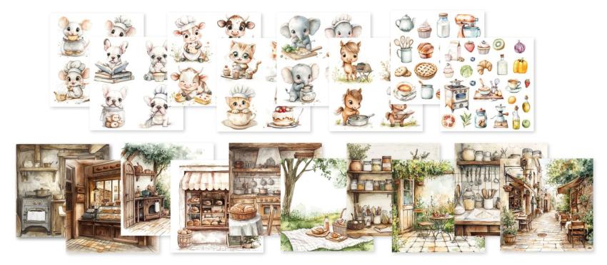 Creative Craft Lab - Studio Light - Designpapier "Sweet as Pie" Collage Paper Pad 20,3x20,3 cm - 36 Bogen