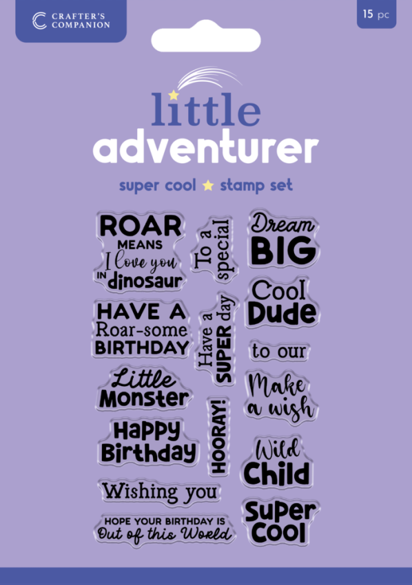 Crafters Companion - Stempelset "Super Cool Sentiments" Clear Stamps