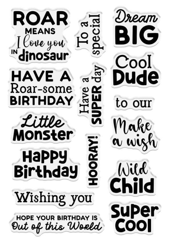 Crafters Companion - Stempelset "Super Cool Sentiments" Clear Stamps