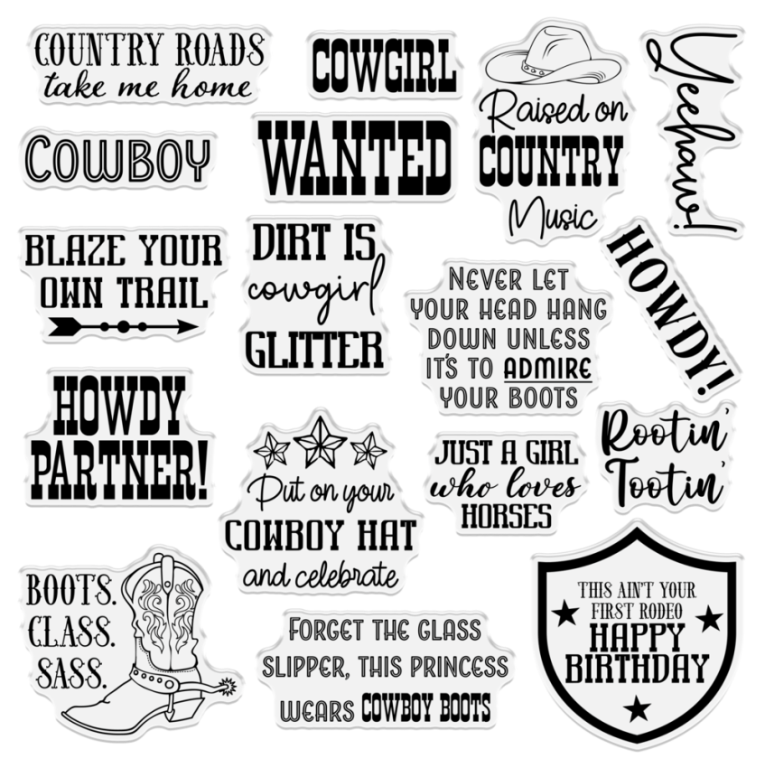 Crafters Companion - Stempelset "Rootin' Tootin'" Clear Stamps