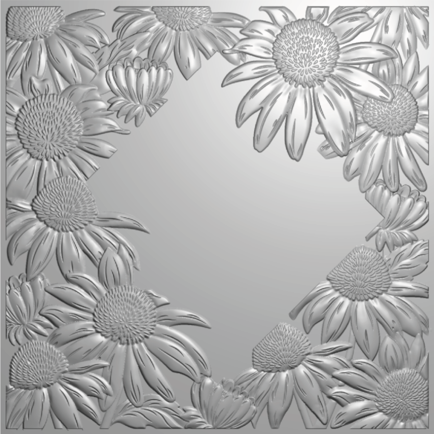 Crafters Companion - Prägefolder, Stanzschablone,Schablone "Ethereal Echinacea" Embossingfolder, Dies,Stencil