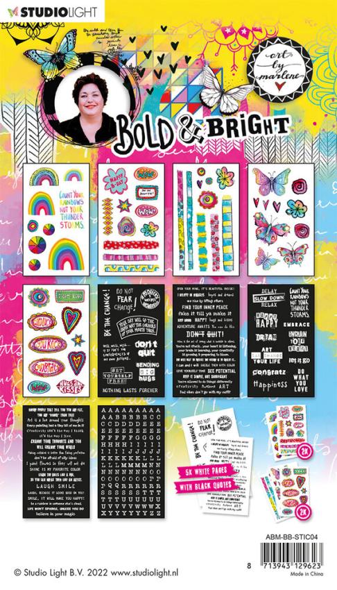 Art By Marlene - Aufkleber - Embellishment "Sticky Quotes and Colorful Elements" Sticker Pad