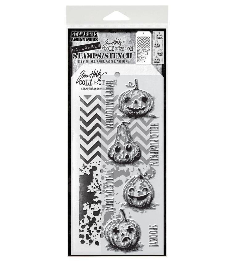 Stampers Anonymous - Stempelset & Schablone "Mixed Media #27" Clear Stamp & Stencil Design by Tim Holtz