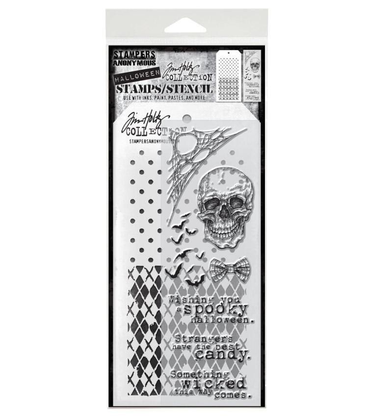 Stampers Anonymous - Stempelset & Schablone "Mixed Media #28" Clear Stamp & Stencil Design by Tim Holtz