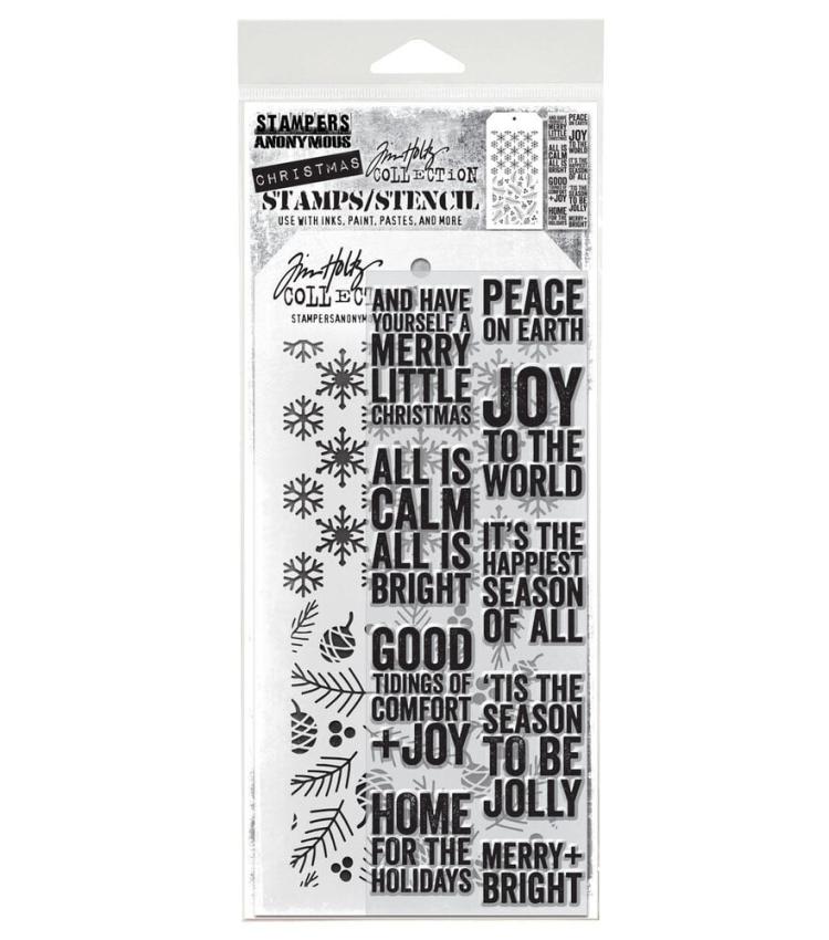 Stampers Anonymous - Stempelset & Schablone "Mixed Media #33" Clear Stamp & Stencil Design by Tim Holtz