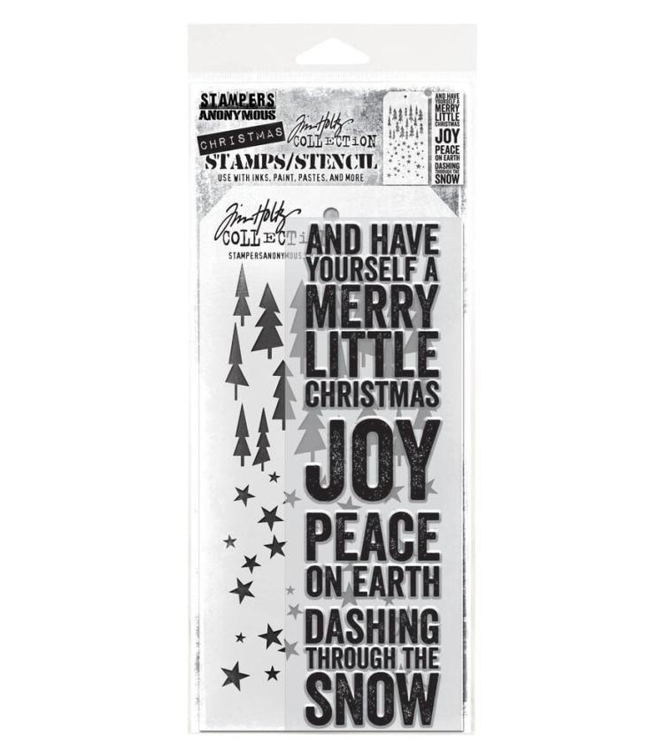 Stampers Anonymous - Stempelset & Schablone "Mixed Media #53" Clear Stamp & Stencil Design by Tim Holtz