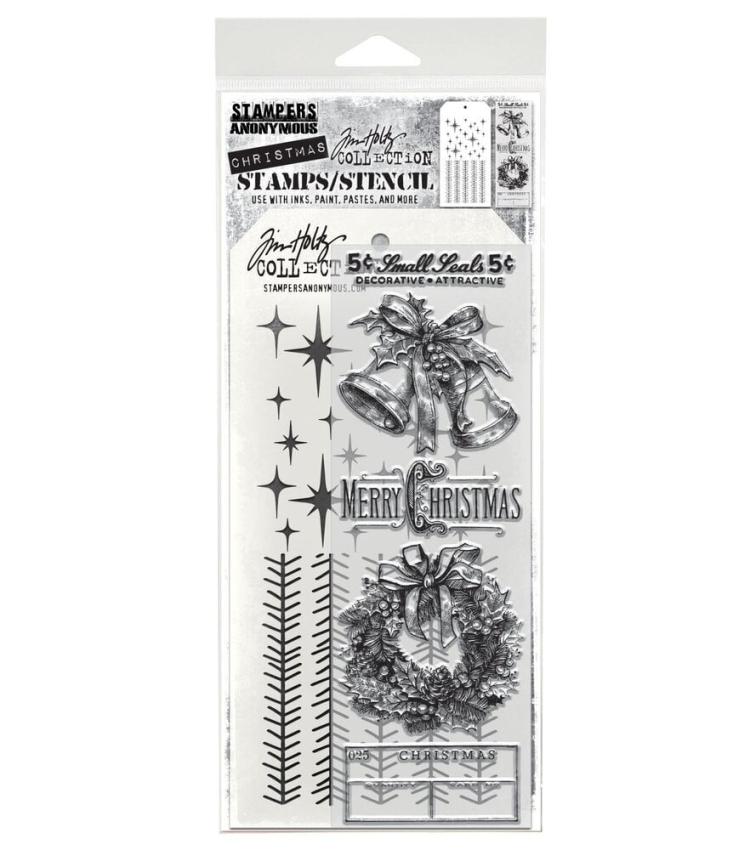 Stampers Anonymous - Stempelset & Schablone "Department Store" Clear Stamp & Stencil Design by Tim Holtz