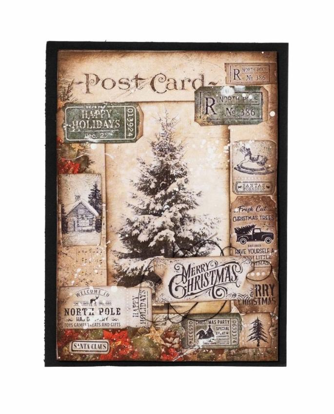 Studio Light - Designpapier "Happy Holidays" Mini Paper Pad A7 - 24 Bogen