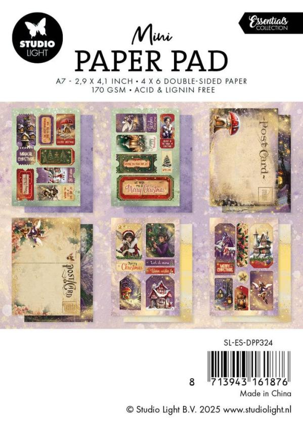 Studio Light - Designpapier "Fairy Christmas" Mini Paper Pad A7 - 24 Bogen