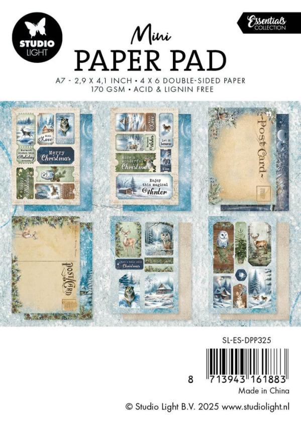 Studio Light - Designpapier "Winter Wonderland" Mini Paper Pad A7 - 24 Bogen