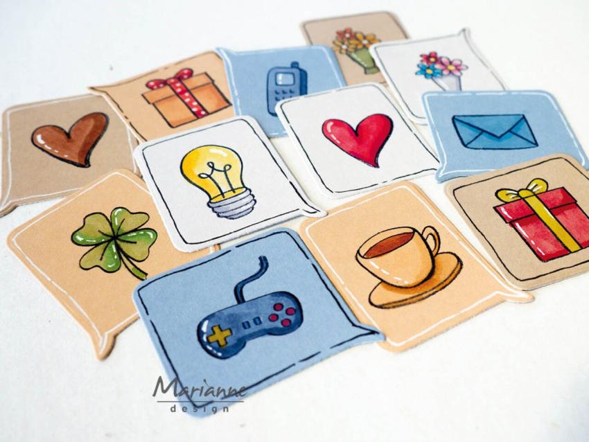 Marianne Design - Stempel & Stanzschbalone "Chat Bubbles" Clear Stamps & Dies