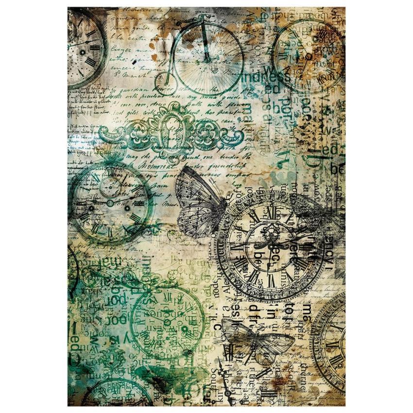 Ciao Bella - Decopatch Papier "Time Capsule" Mixed Media Rice Paper A4 - 4 Bogen