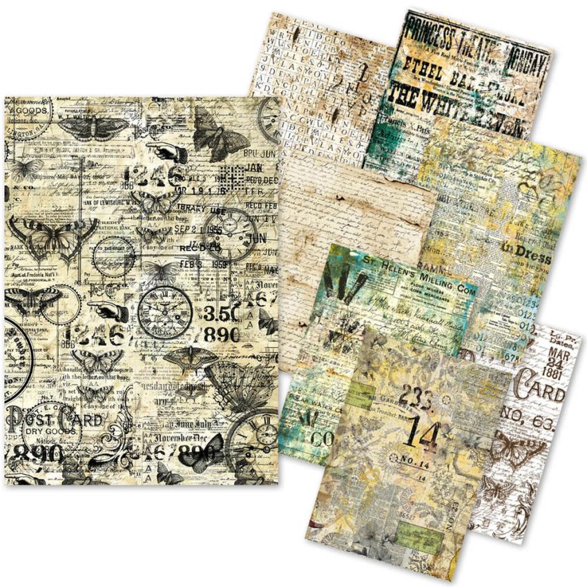Ciao Bella - Seiden - und Transparentpapier "Time Capsule" Craftmix Mixed Paper Pack A5