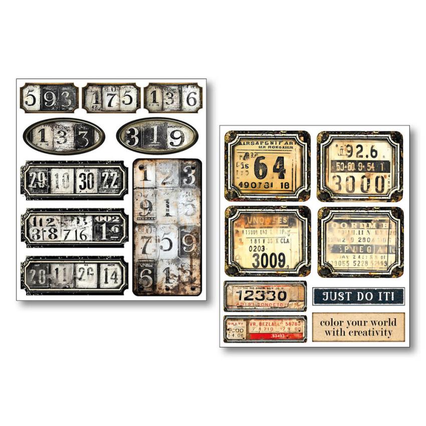 Ciao Bella - Aufkleber "Grungy Tags" Mixed Media Stickers
