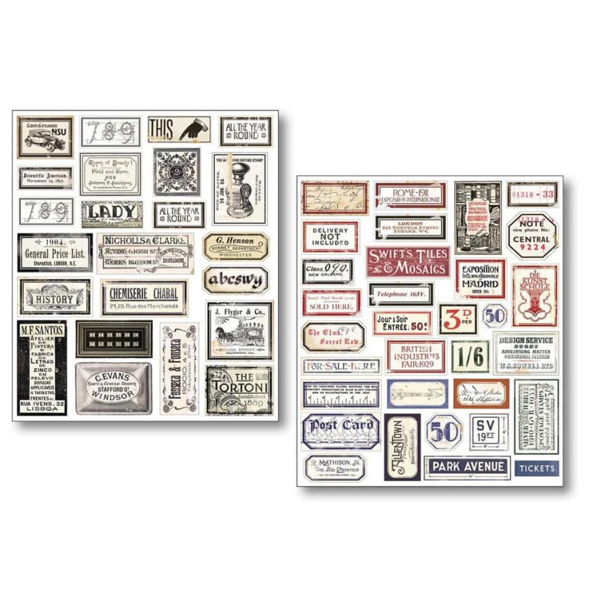 Ciao Bella - Aufkleber "Vintage Scripts" Mixed Media Stickers