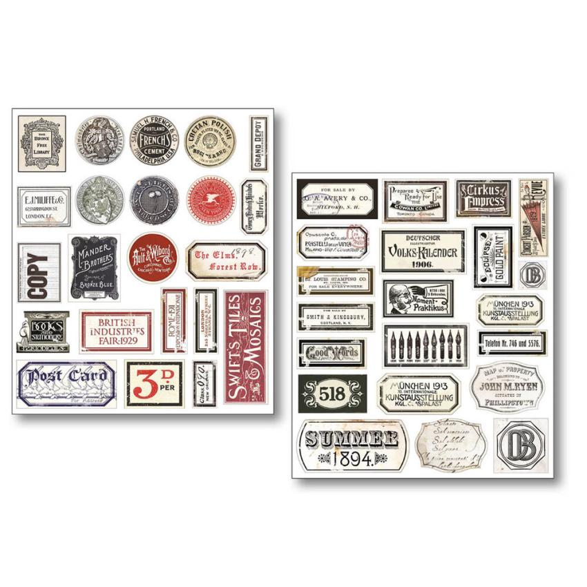 Ciao Bella - Aufkleber "Vintage Scripts" Mixed Media Stickers
