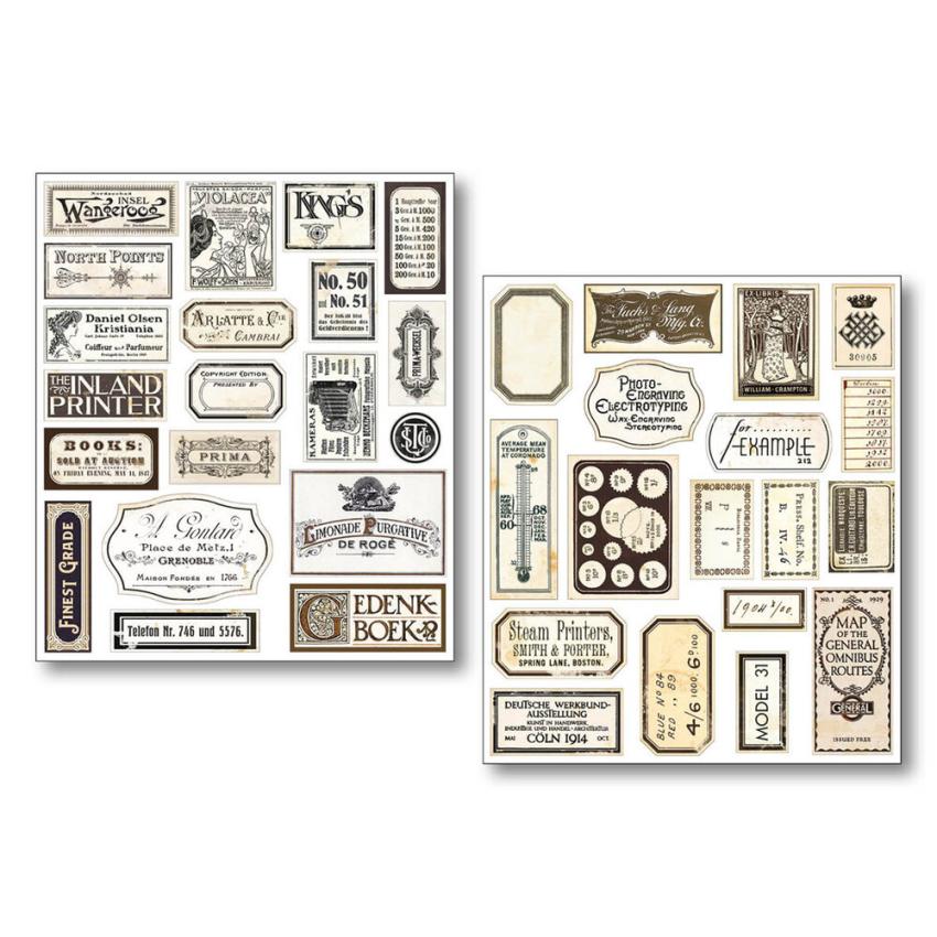 Ciao Bella - Aufkleber "Vintage Scripts" Mixed Media Stickers