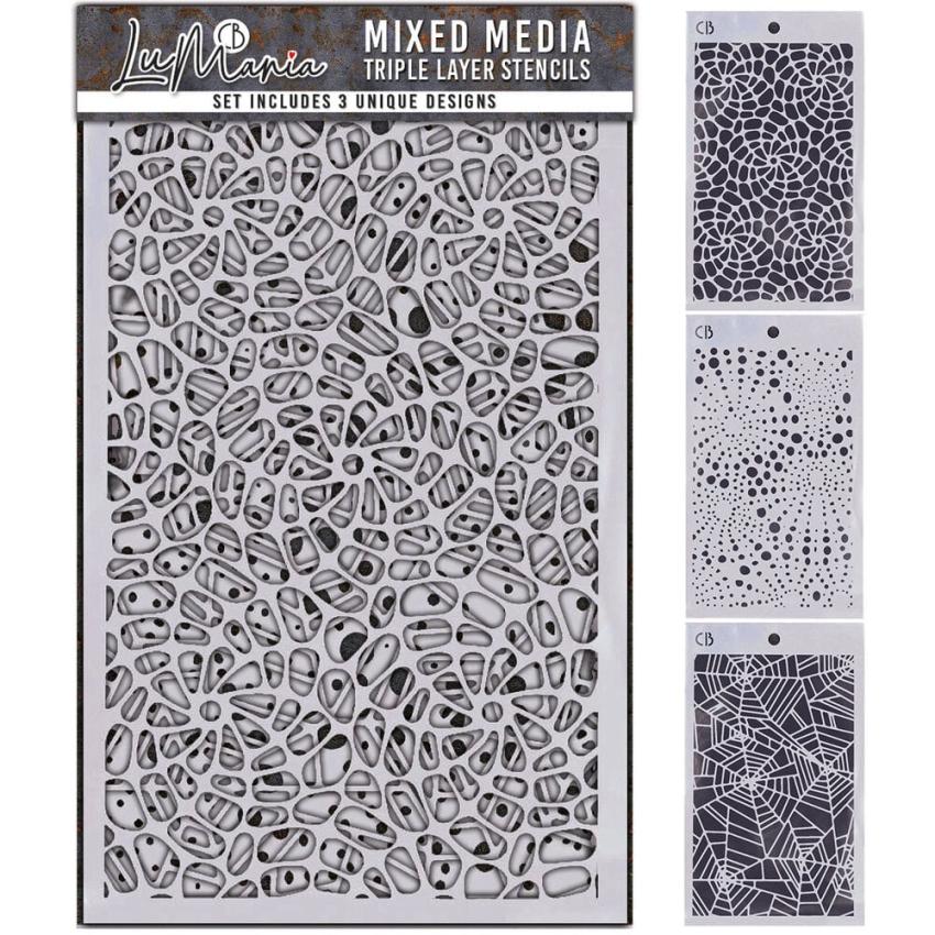 Ciao Bella - Schablone 5x8 Inch - Mixed Media Triple Layer Stencils Set "#004"