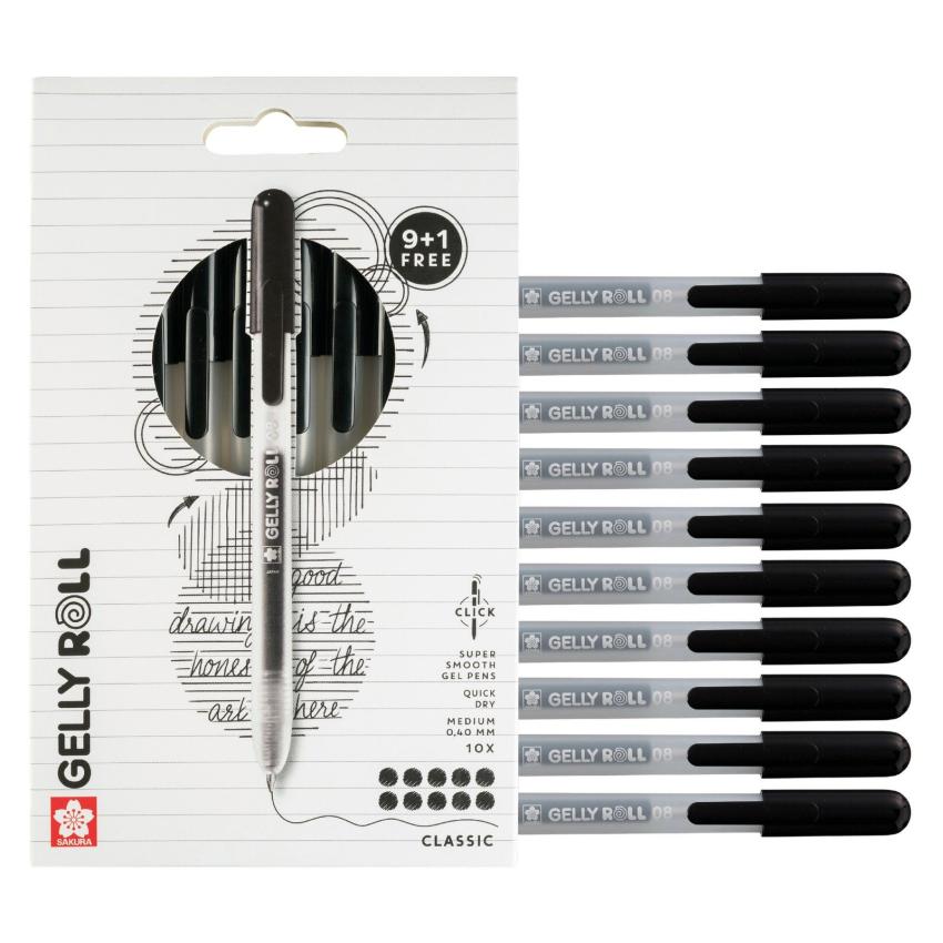 Sakura - Gelstift - Classic Set "Black" Gelly Roll Pen Retractable