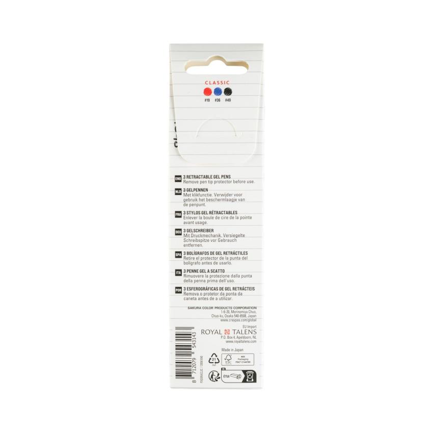 Sakura - Gelstift - Classic Set "Blue Red Black" Gelly Roll Pen Retractable