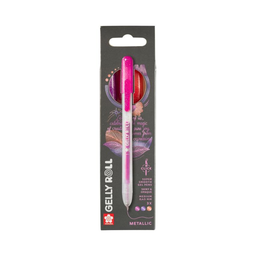 Sakura - Gelstift - Metallic Set "Pink Purple Red" Gelly Roll Pen Retractable