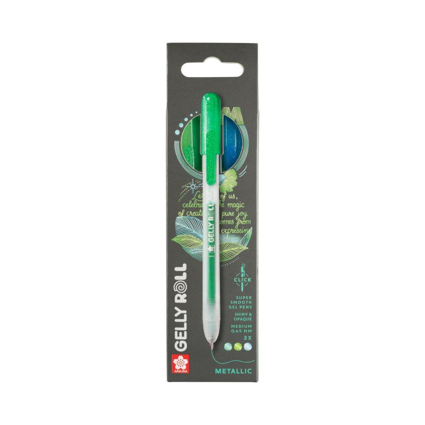 Sakura - Gelstift - Metallic Set "Emerald Green Blue" Gelly Roll Pen Retractable