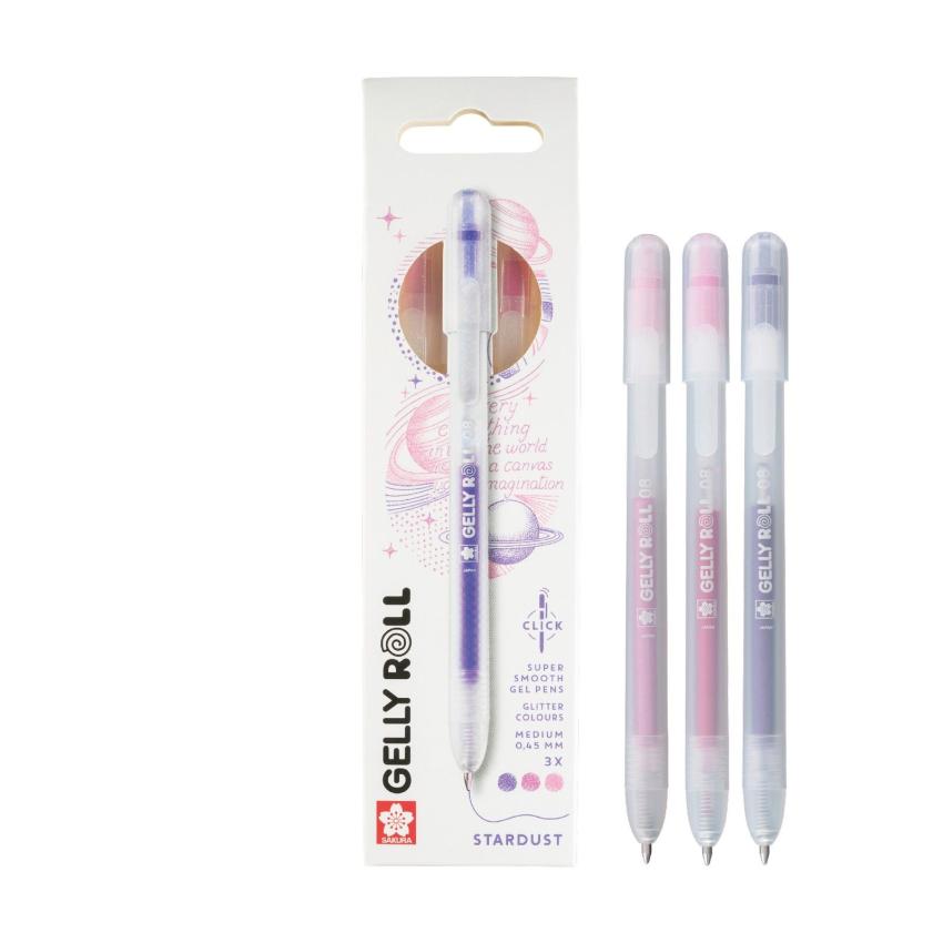 Sakura - Gelstift - Stardust Set "Pink Rosa Purple" Gelly Roll Pen Retractable