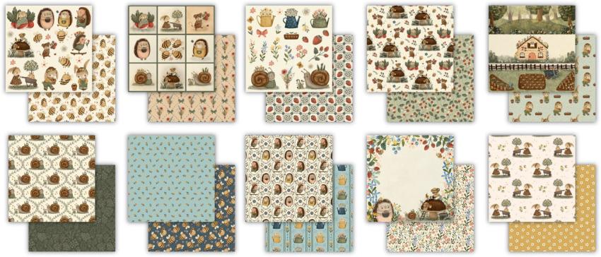 Craft Consortium - Designpapier "Amongst the Hedgerow" Paper Pad 6x6 Inch - 40 Bogen