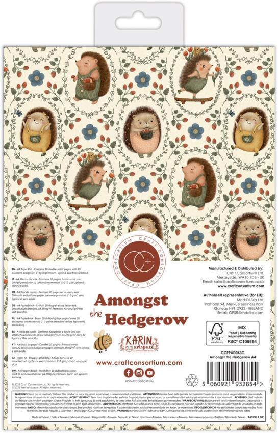 Craft Consortium - Papierblock A4 "Amongst the Hedgerow" Paper Pad - 20 Bogen
