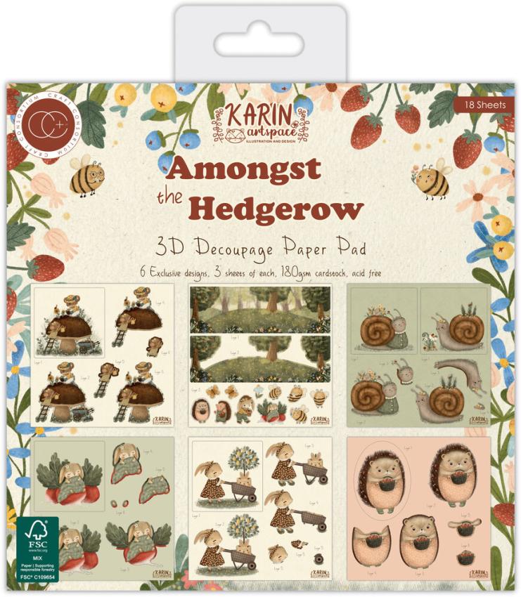 Craft Consortium - 3D Decoupage Set "Amongst the Hedgerow" 18 Bogen