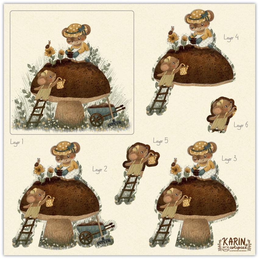 Craft Consortium - 3D Decoupage Set "Amongst the Hedgerow" 18 Bogen