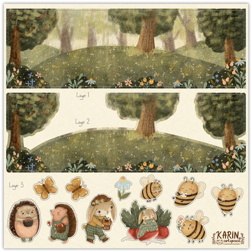 Craft Consortium - 3D Decoupage Set "Amongst the Hedgerow" 18 Bogen