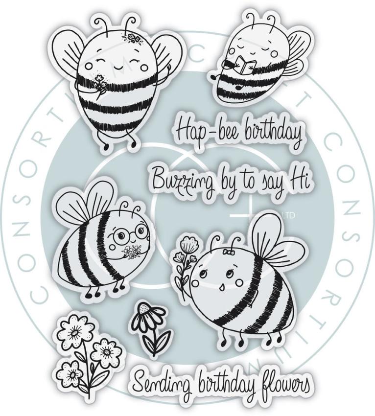 Craft Consortium - Stempelset "Buzzing" Clear Stamps