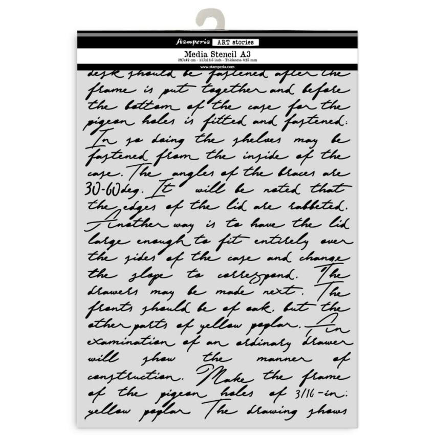 Stamperia - Schablone A3 "Writings" Stencil