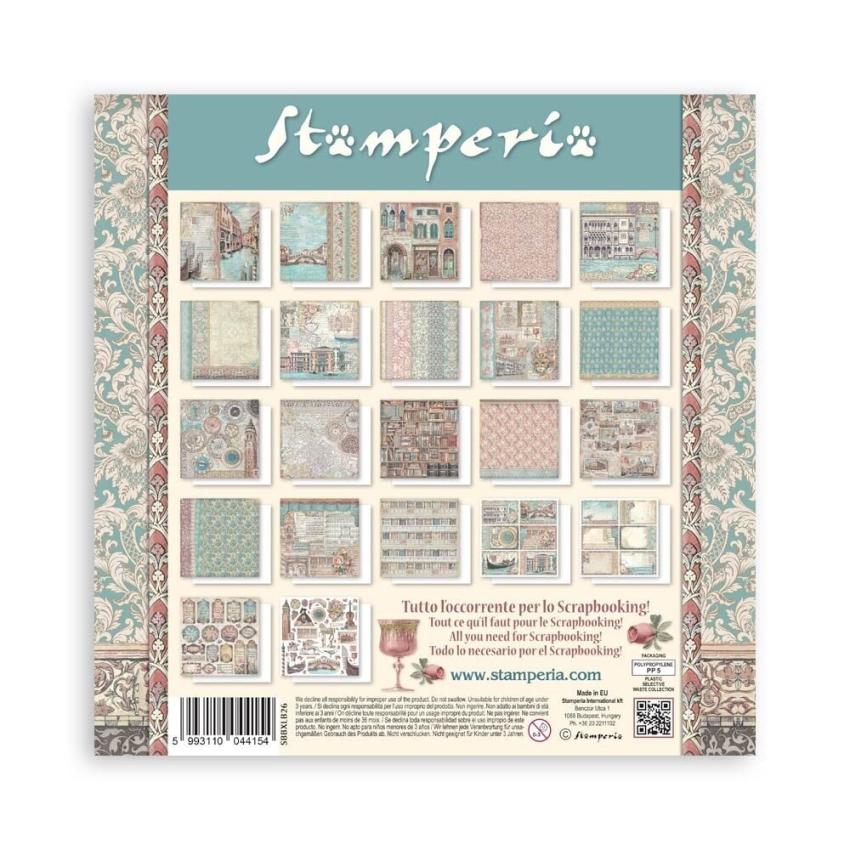 Stamperia - Designpapier "Venice City of Art" Maxi Paper Pack 12x12 Inch - 10 Bogen