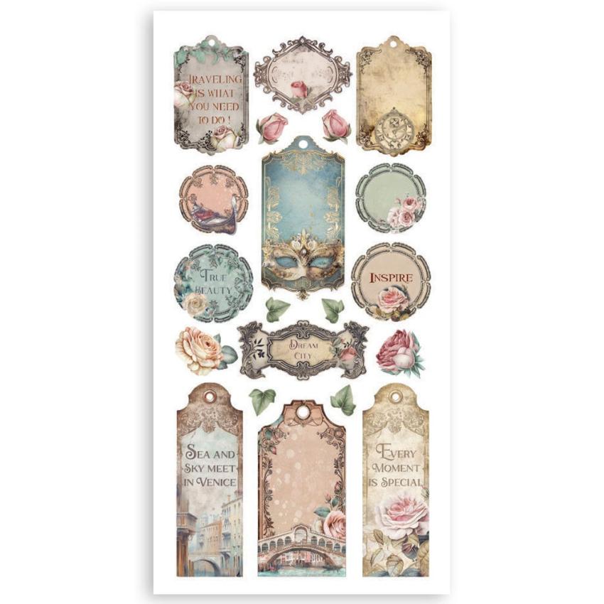 Stamperia - Stanzteile "Venice City of Art" Paper Cut-outs 6x12 Inch - 4 Bogen