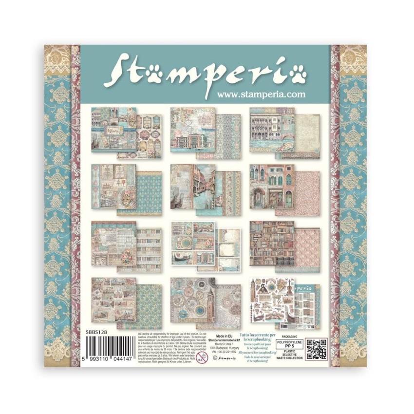 Stamperia - Designpapier "Venice City of Art" Paper Pack 8x8 Inch - 10 Bogen
