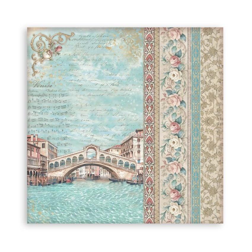 Stamperia - Designpapier "Venice City of Art" Maxi Paper Pack 8x8 Inch - 22 Bogen