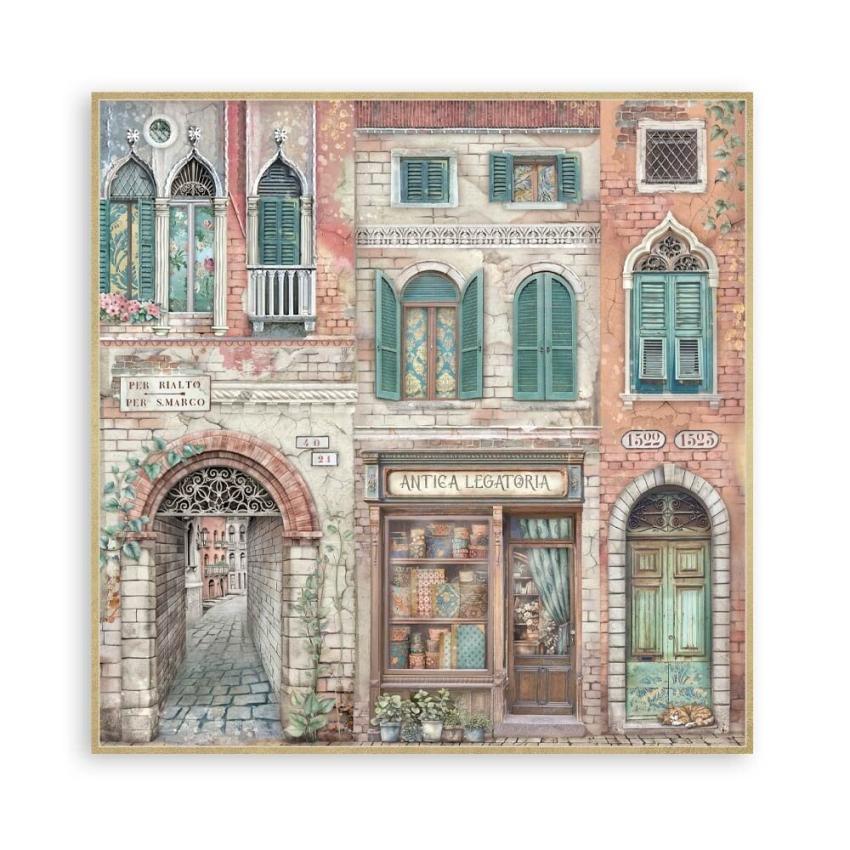 Stamperia - Designpapier "Venice City of Art" Maxi Paper Pack 8x8 Inch - 22 Bogen