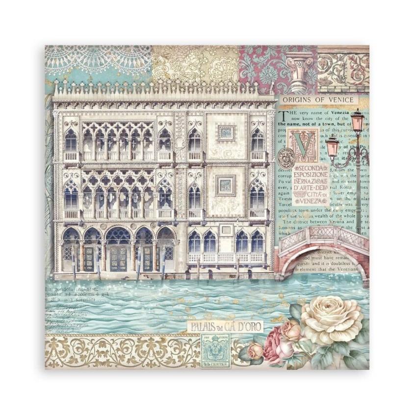 Stamperia - Designpapier "Venice City of Art" Maxi Paper Pack 8x8 Inch - 22 Bogen