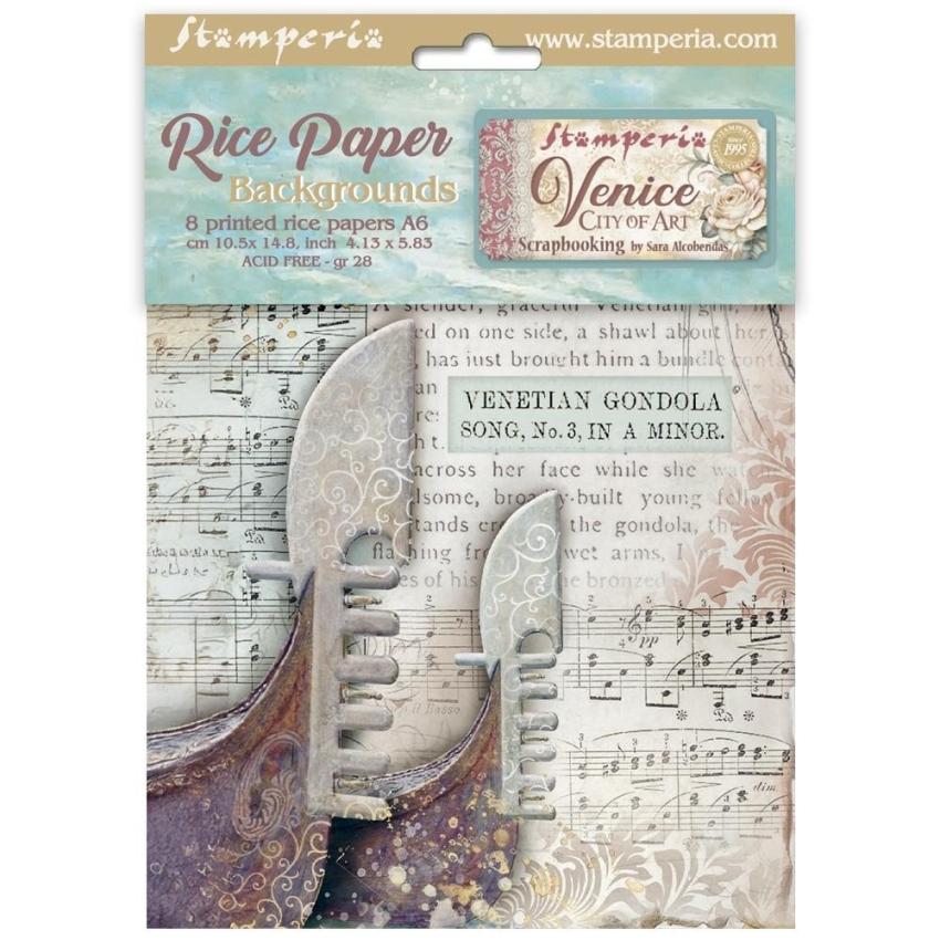 Stamperia - Decopatch Papier "Backgrounds" Decoupage A6 - 8 Bogen  