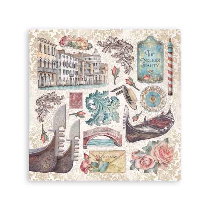 Stamperia - Aufkleber "Silent Sea" Sticker 16,5x16,5cm - 4 Bogen